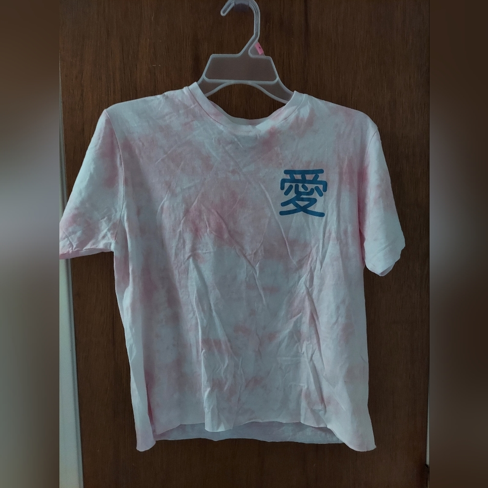 Pink tie dye cut off the shirt